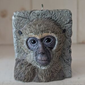 Animal Gibbon Monkey Pillar Candle Handcrafted 3D Candle